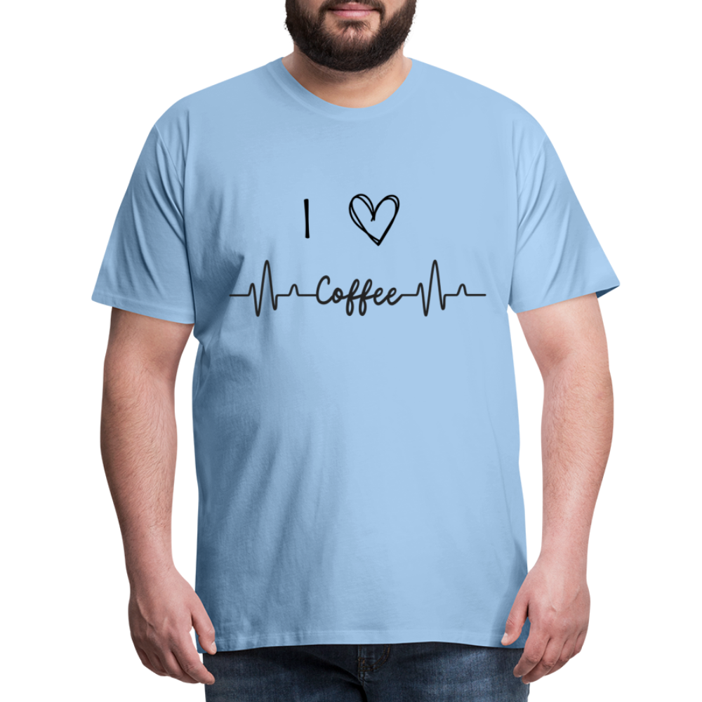 Männer Premium T-Shirt - I Love Coffee - Sky