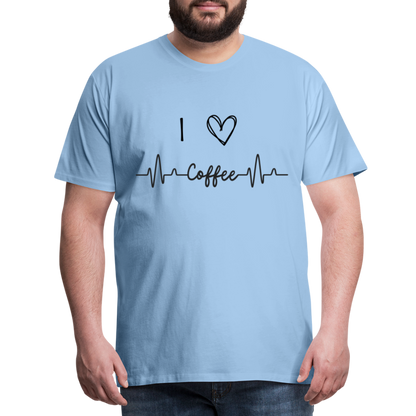 Männer Premium T-Shirt - I Love Coffee - Sky