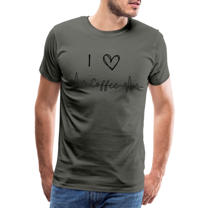 Männer Premium T-Shirt - I Love Coffee - Asphalt