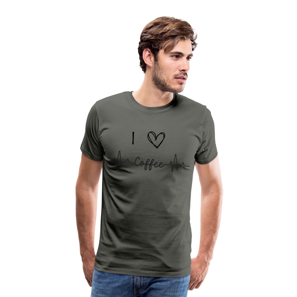 Männer Premium T-Shirt - I Love Coffee - Asphalt