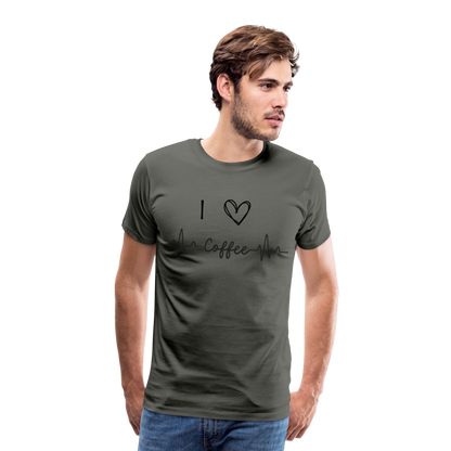 Männer Premium T-Shirt - I Love Coffee - Asphalt