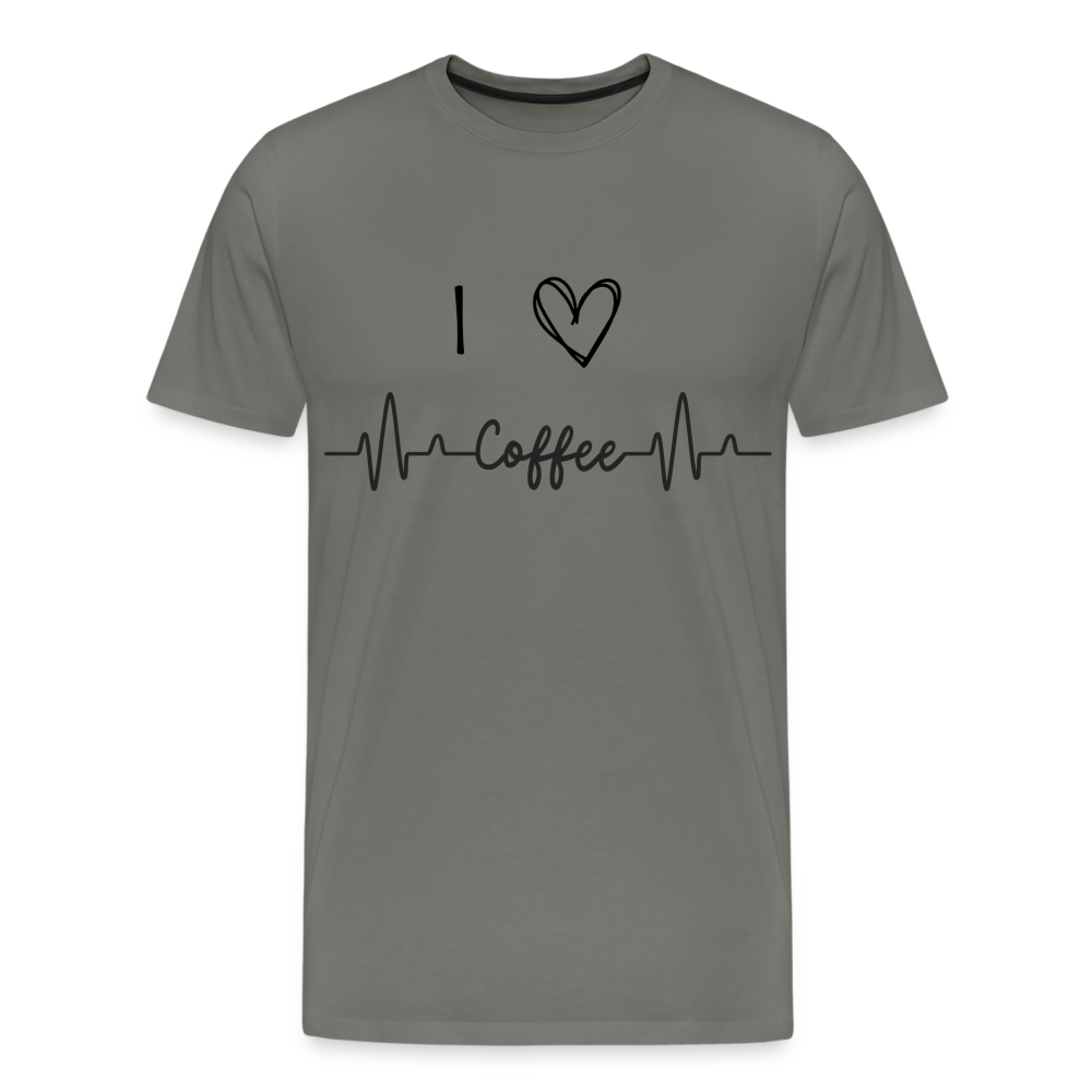 Männer Premium T-Shirt - I Love Coffee - Asphalt