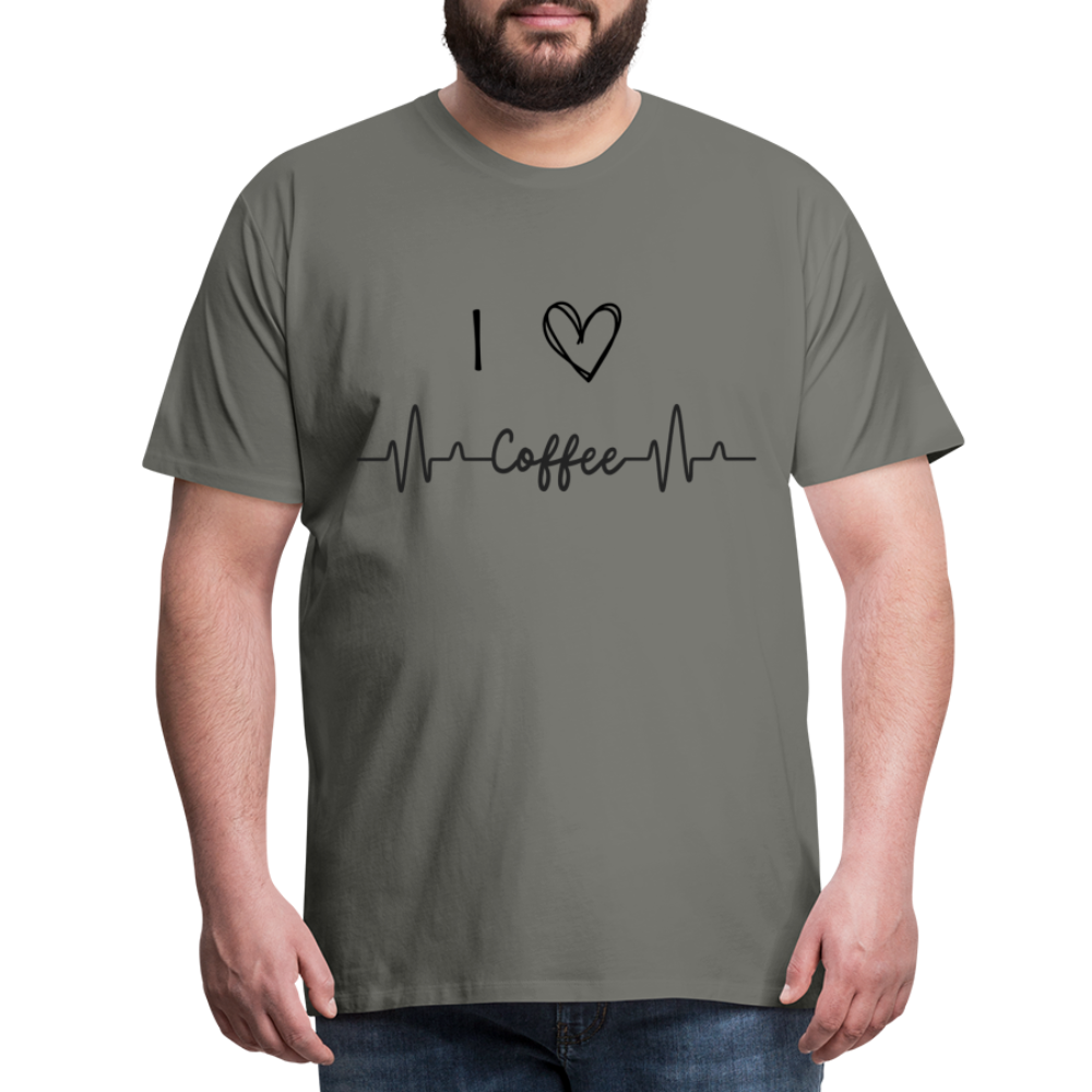 Männer Premium T-Shirt - I Love Coffee - Asphalt