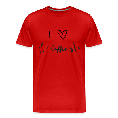 Männer Premium T-Shirt - I Love Coffee - Rot