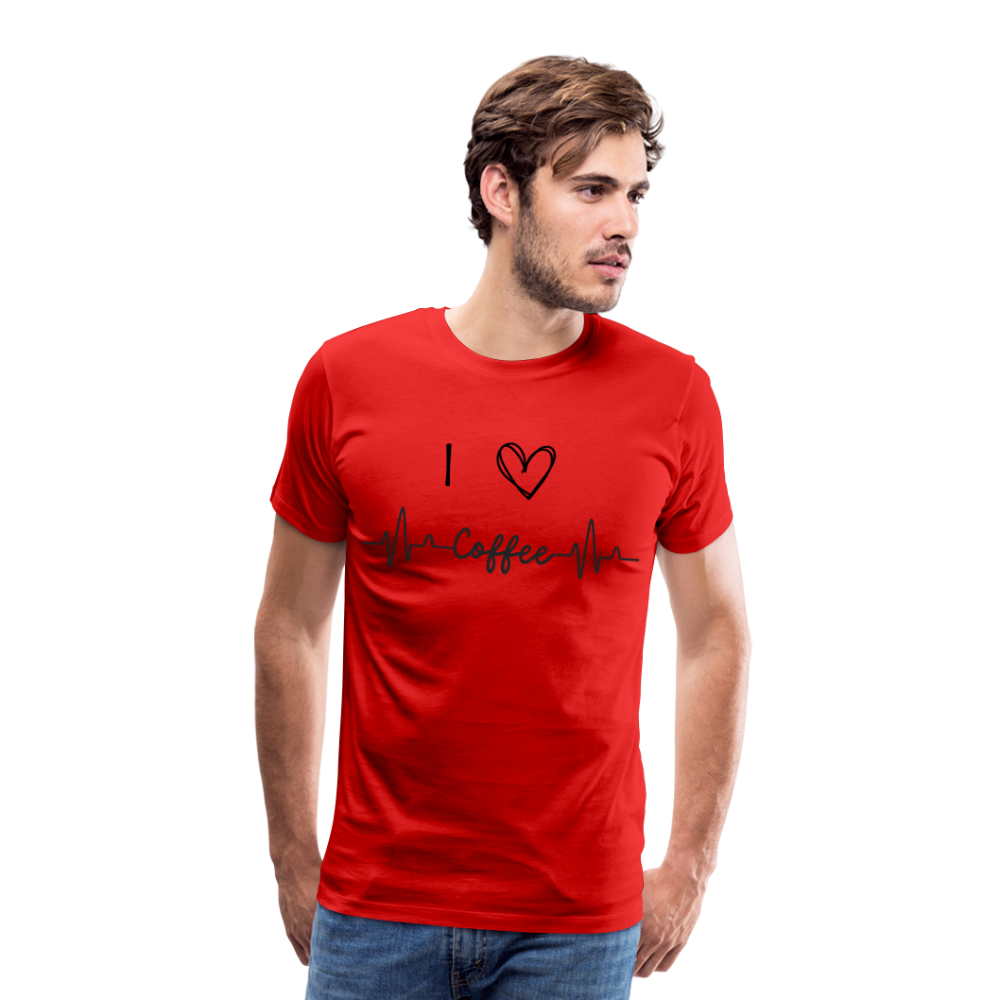 Männer Premium T-Shirt - I Love Coffee - Rot