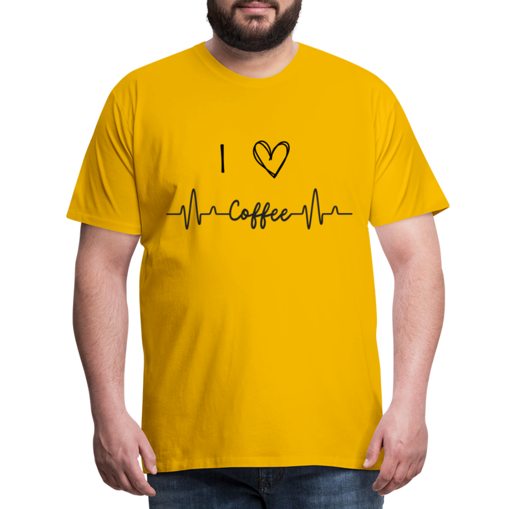 Männer Premium T-Shirt - I Love Coffee - Sonnengelb