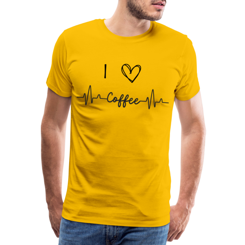 Männer Premium T-Shirt - I Love Coffee - Sonnengelb