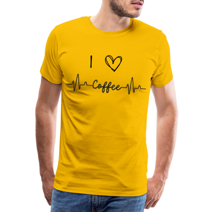 Männer Premium T-Shirt - I Love Coffee - Sonnengelb