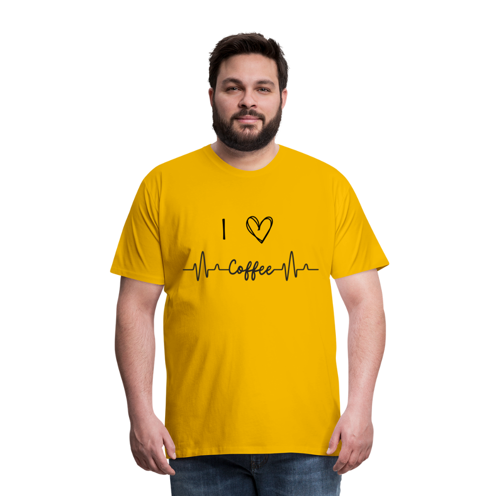 Männer Premium T-Shirt - I Love Coffee - Sonnengelb