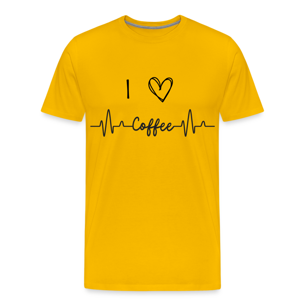 Männer Premium T-Shirt - I Love Coffee - Sonnengelb