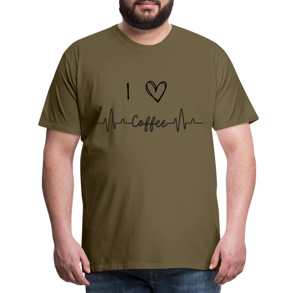 Männer Premium T-Shirt - I Love Coffee - Khaki