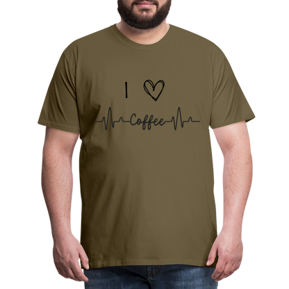 Männer Premium T-Shirt - I Love Coffee - Khaki