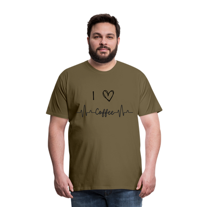 Männer Premium T-Shirt - I Love Coffee - Khaki