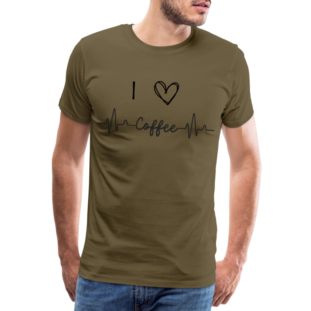 Männer Premium T-Shirt - I Love Coffee - Khaki