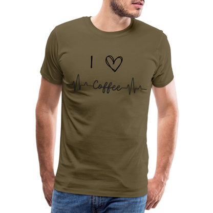 Männer Premium T-Shirt - I Love Coffee - Khaki