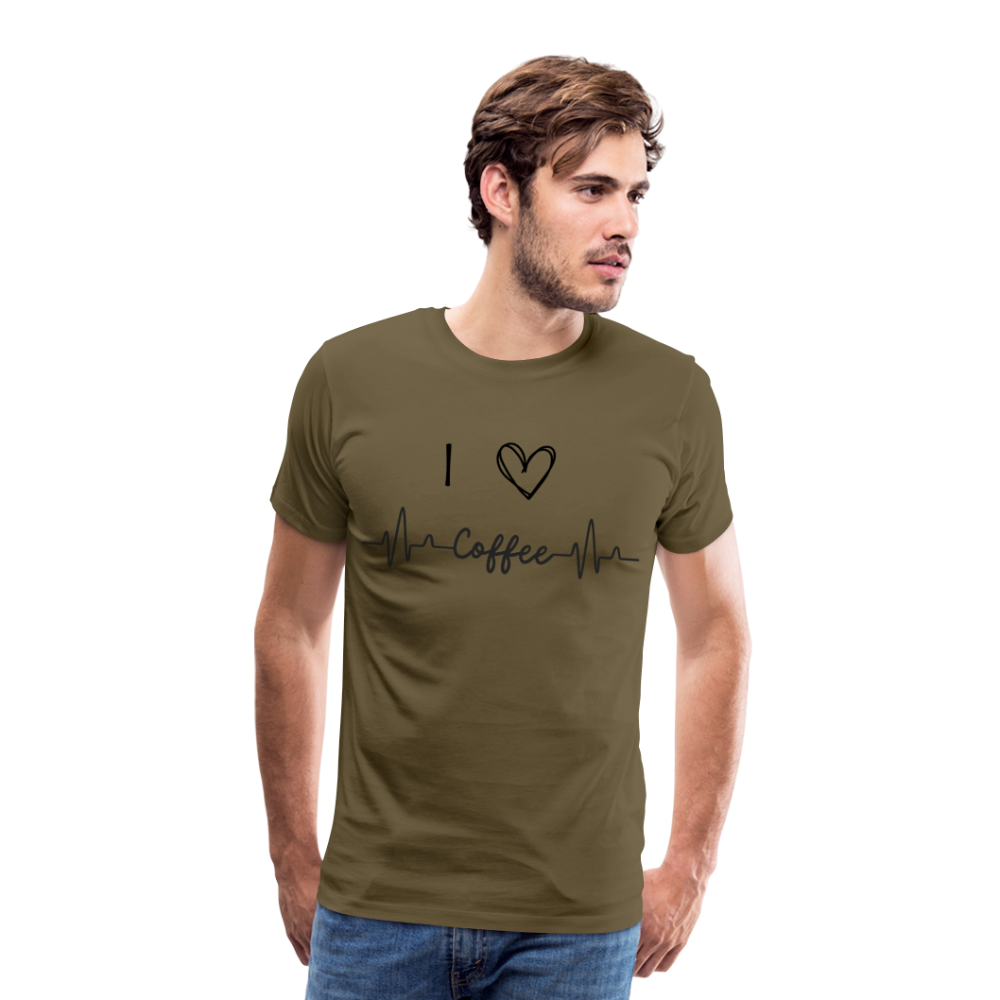 Männer Premium T-Shirt - I Love Coffee - Khaki