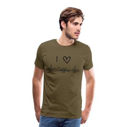 Männer Premium T-Shirt - I Love Coffee - Khaki