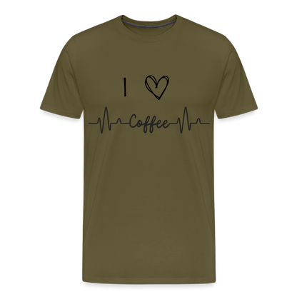 Männer Premium T-Shirt - I Love Coffee - Khaki