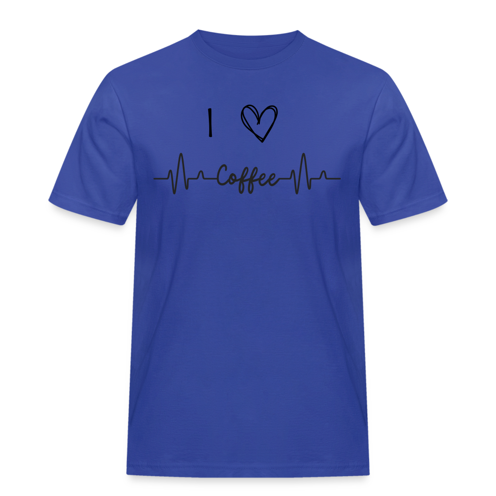 Männer Workwear T-Shirt - I Love Coffee - Royalblau