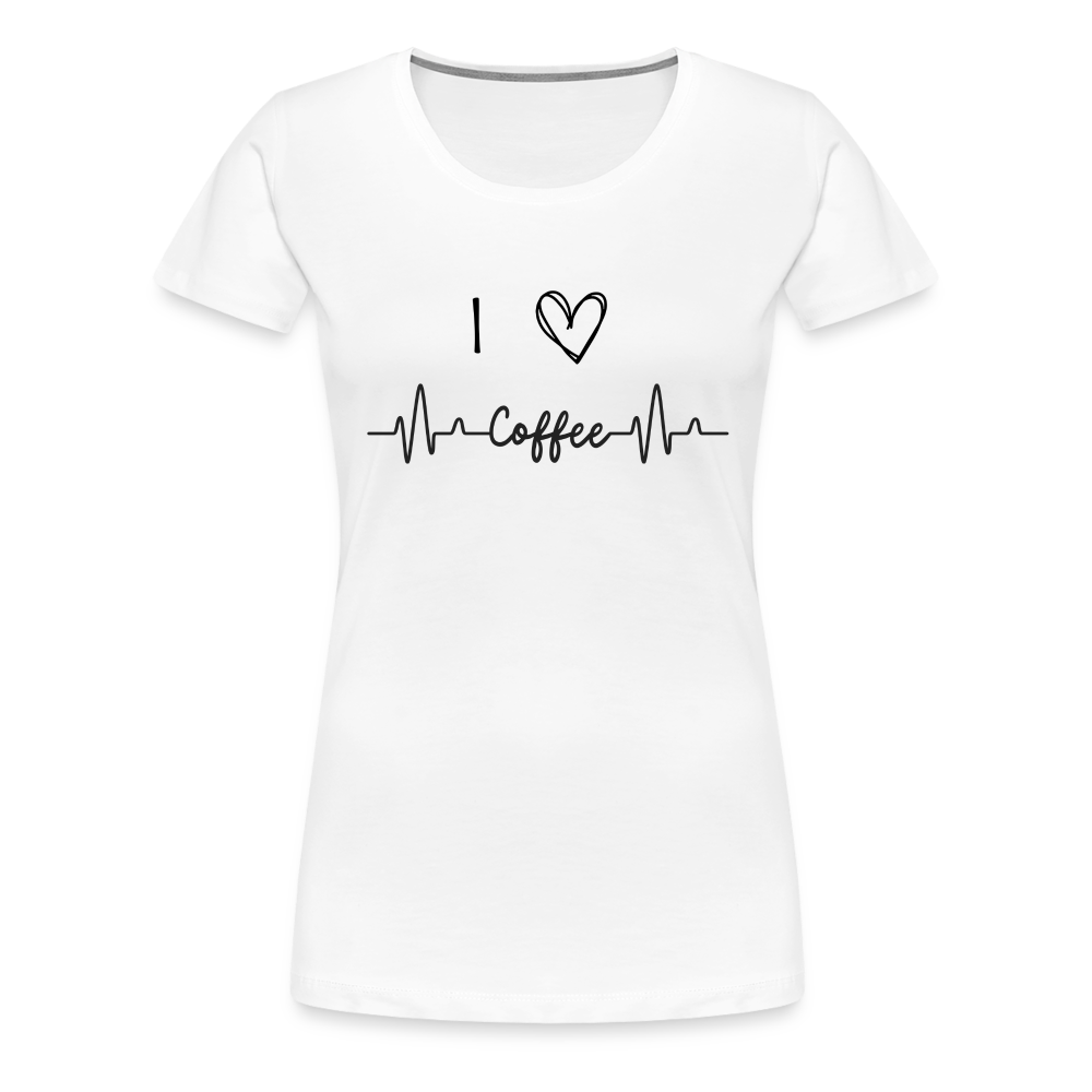 Frauen Premium T-Shirt - I love Coffee - weiß