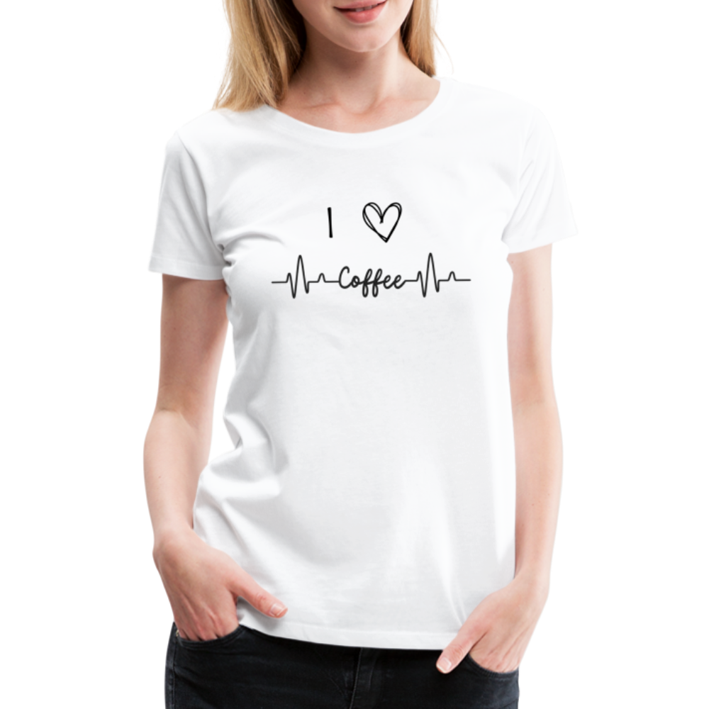 Frauen Premium T-Shirt - I love Coffee - weiß