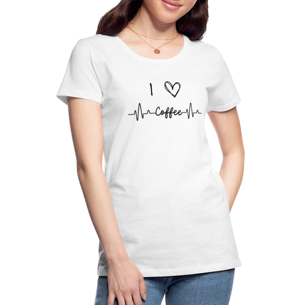 Frauen Premium T-Shirt - I love Coffee - weiß