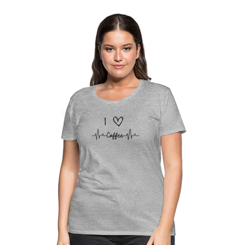 Frauen Premium T-Shirt - I love Coffee - Grau meliert