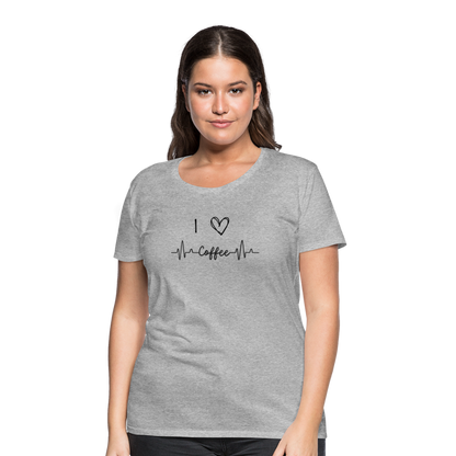 Frauen Premium T-Shirt - I love Coffee - Grau meliert