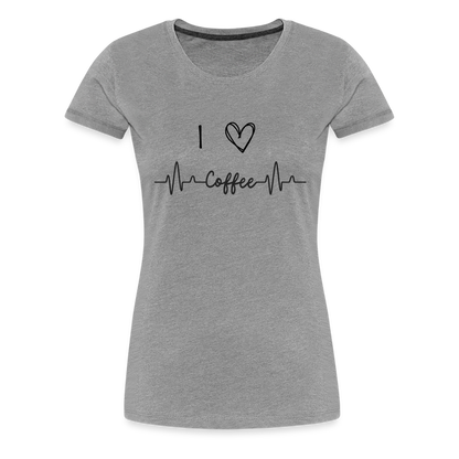 Frauen Premium T-Shirt - I love Coffee - Grau meliert