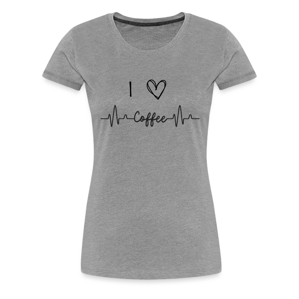 Frauen Premium T-Shirt - I love Coffee - Grau meliert