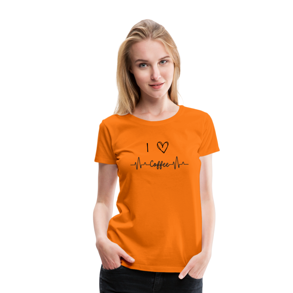 Frauen Premium T-Shirt - I love Coffee - Orange