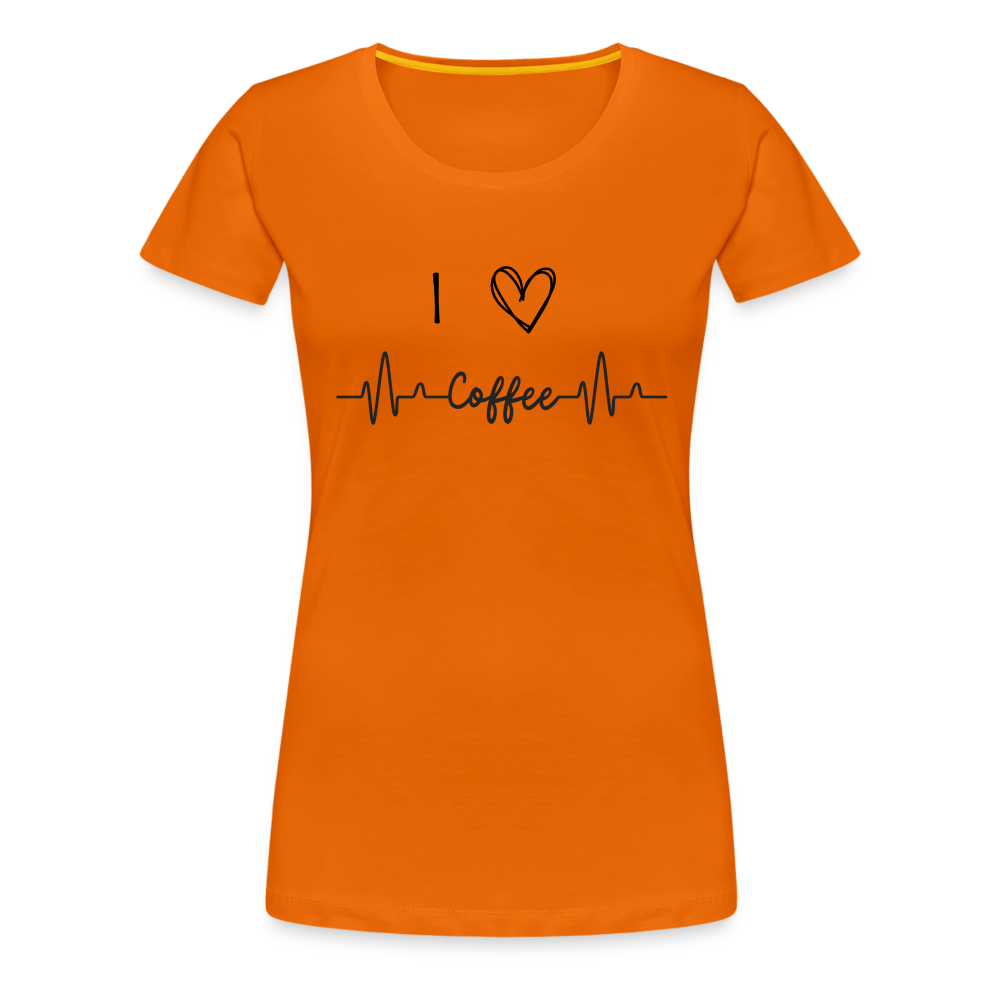 Frauen Premium T-Shirt - I love Coffee - Orange