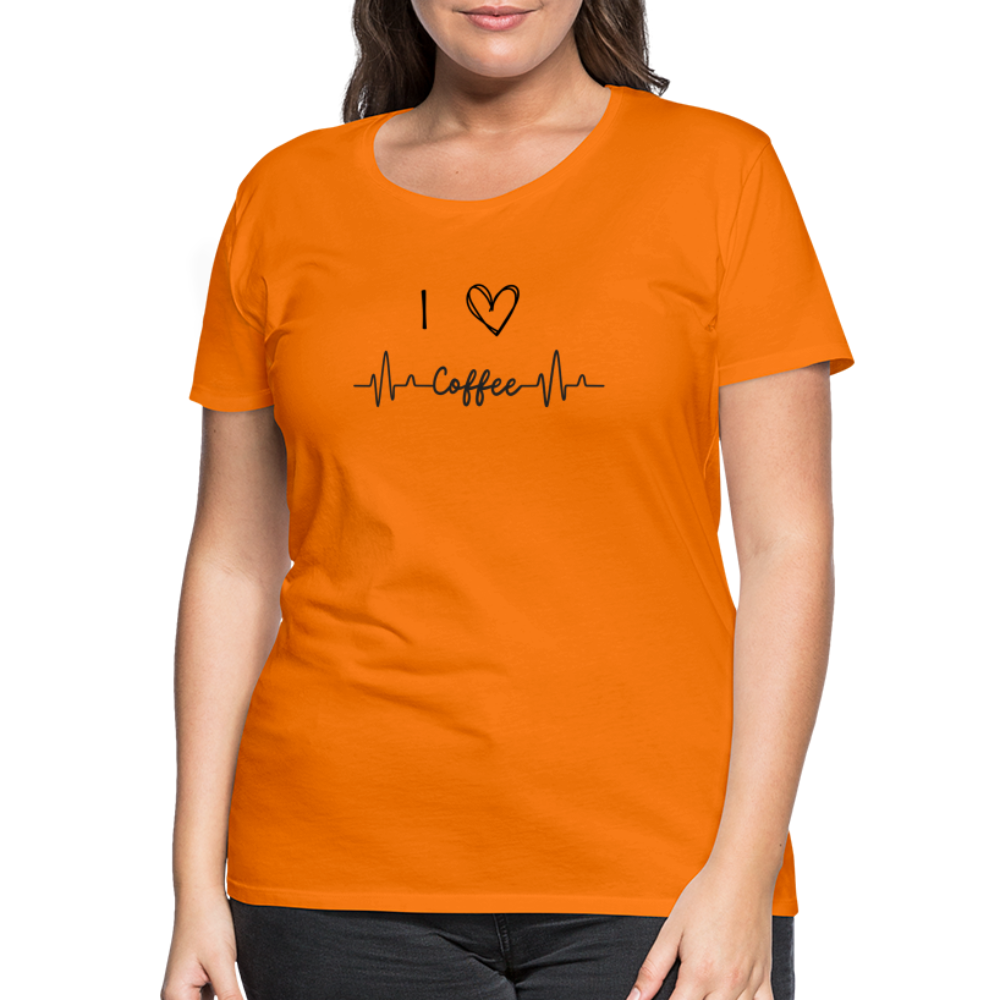 Frauen Premium T-Shirt - I love Coffee - Orange