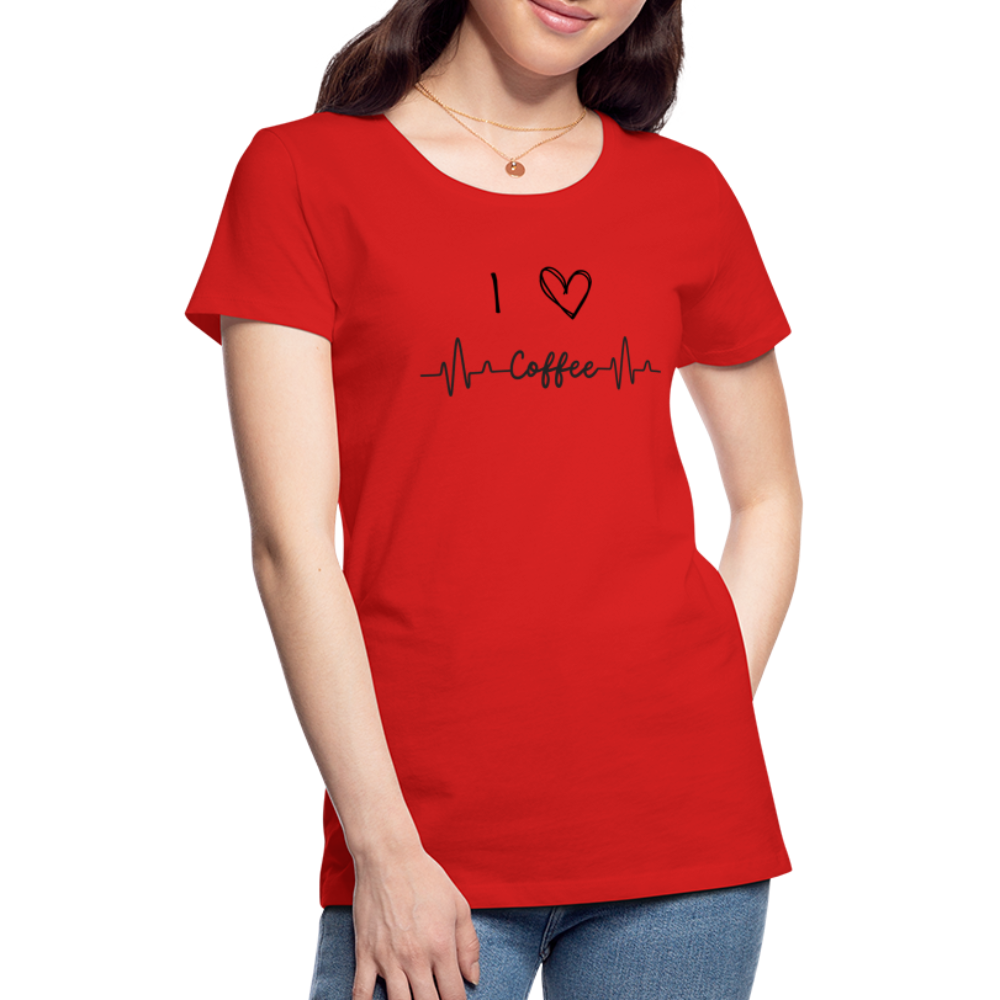 Frauen Premium T-Shirt - I love Coffee - Rot