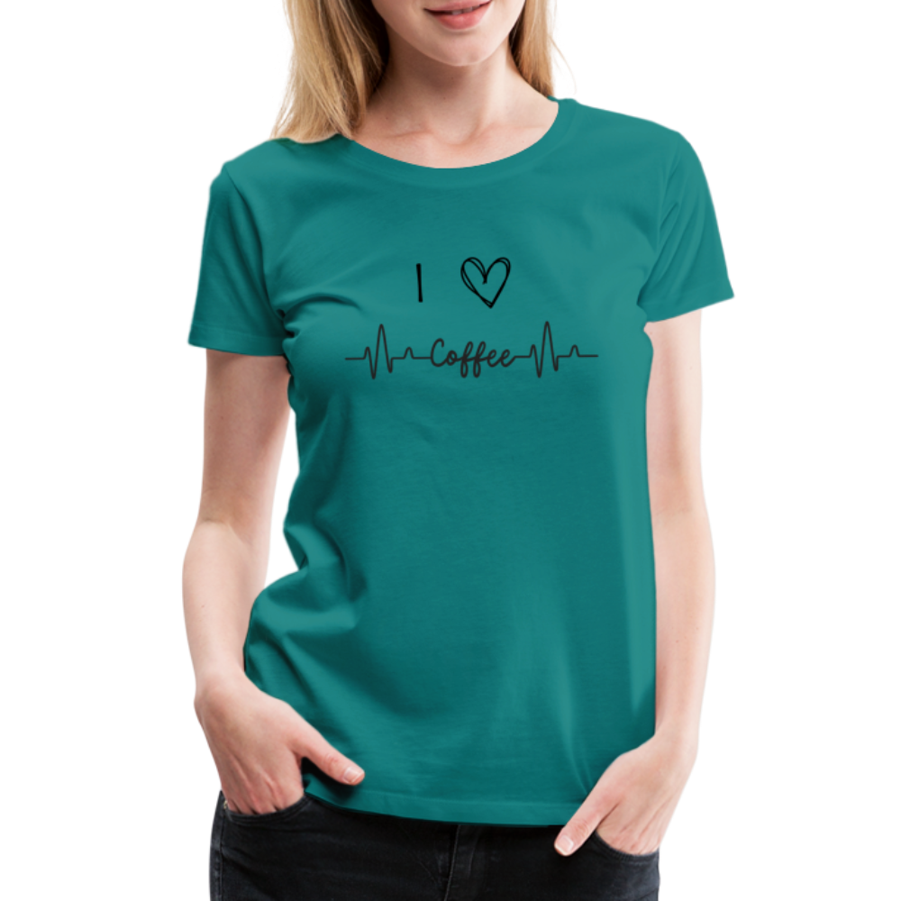 Frauen Premium T-Shirt - I love Coffee - Divablau