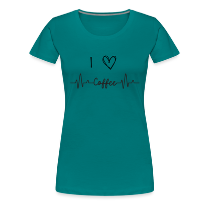 Frauen Premium T-Shirt - I love Coffee - Divablau