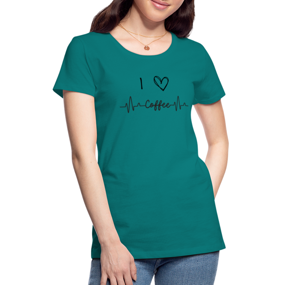 Frauen Premium T-Shirt - I love Coffee - Divablau