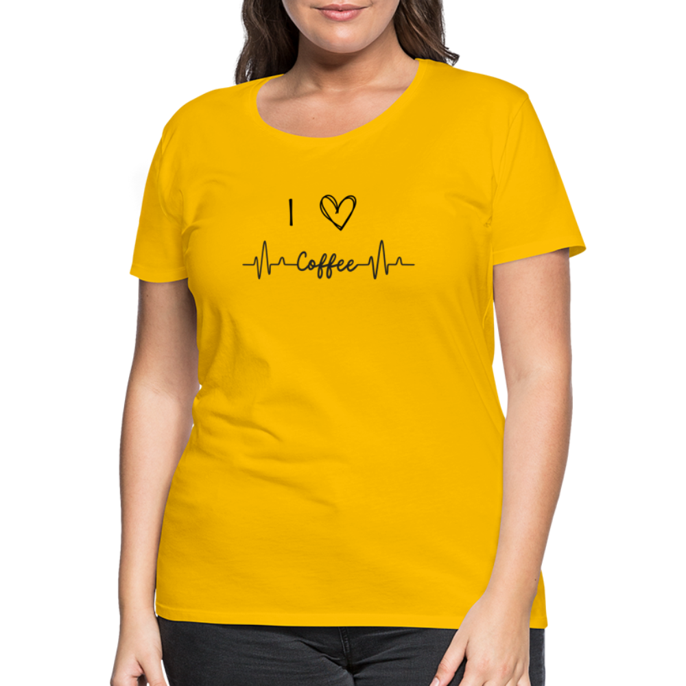 Frauen Premium T-Shirt - I love Coffee - Sonnengelb