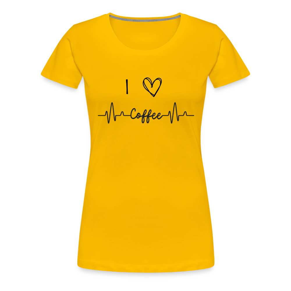 Frauen Premium T-Shirt - I love Coffee - Sonnengelb