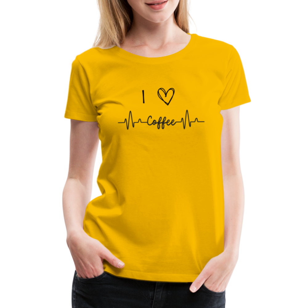 Frauen Premium T-Shirt - I love Coffee - Sonnengelb