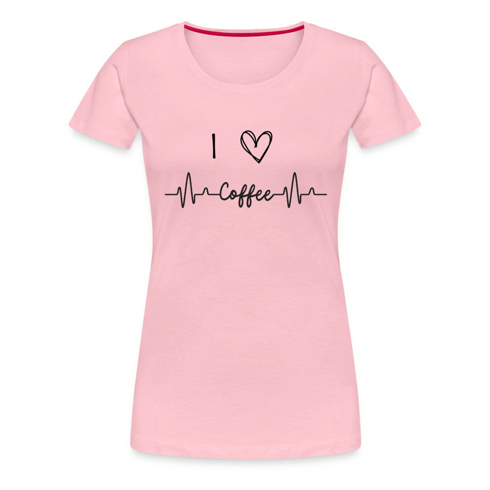 Frauen Premium T-Shirt - I love Coffee - Hellrosa