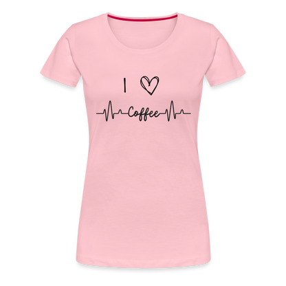 Frauen Premium T-Shirt - I love Coffee - Hellrosa