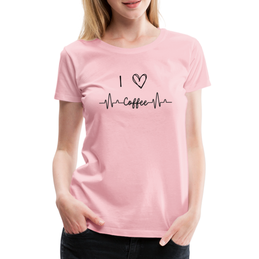 Frauen Premium T-Shirt - I love Coffee - Hellrosa