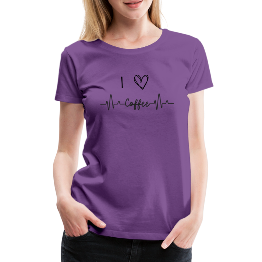 Frauen Premium T-Shirt - I love Coffee - Lila