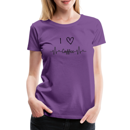 Frauen Premium T-Shirt - I love Coffee - Lila