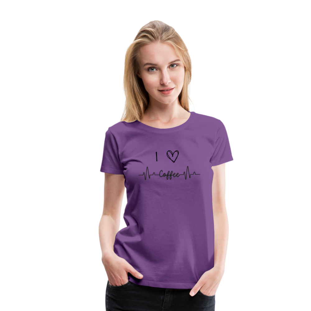 Frauen Premium T-Shirt - I love Coffee - Lila