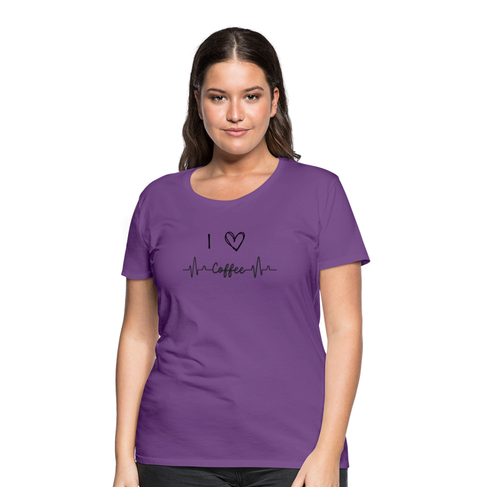 Frauen Premium T-Shirt - I love Coffee - Lila