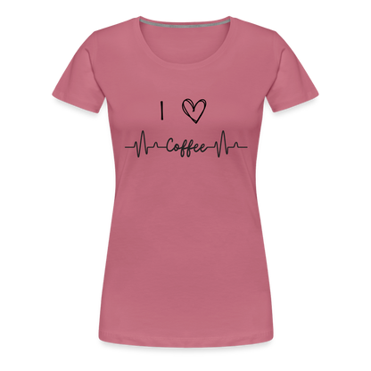 Frauen Premium T-Shirt - I love Coffee - Malve