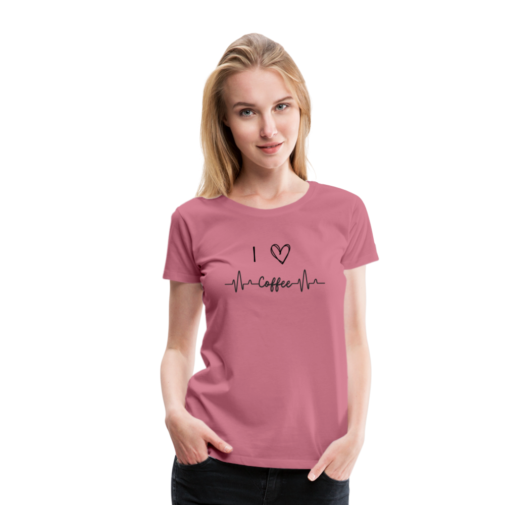 Frauen Premium T-Shirt - I love Coffee - Malve