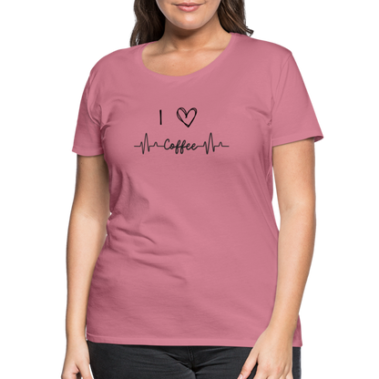 Frauen Premium T-Shirt - I love Coffee - Malve